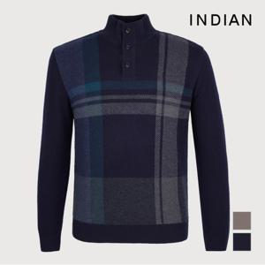 INDIAN  체크하프단추니트_MITBHXW9321