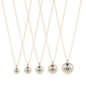 [LIVE] 04번 14k/18k 베젤 랩 다이아몬드 목걸이(5type)