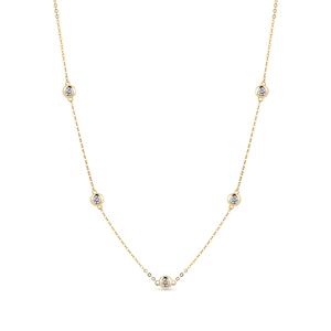 [LIVE] 05번 14k/18k 베젤 랩 다이아몬드 스테이션 목걸이