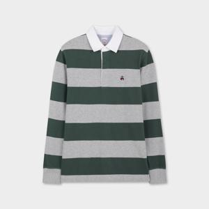 [정상가 219000원] 볼드 스트라이프 럭비 셔츠 (그린) (BBNTMMF301)