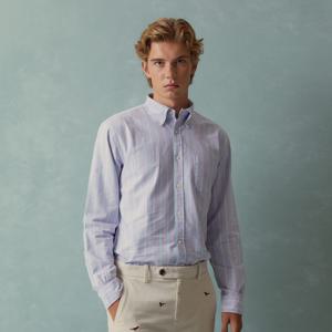 [정상가 179000원] 프라이데이 옥스포드 패턴 스트라이프 셔츠 (퍼플) (BBTHMMF305)