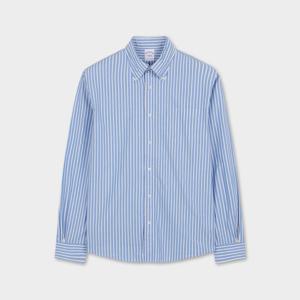 [정상가 179000원] 프라이데이 포플린 패턴 스트라이프 셔츠 (블루) (BBTHMMF306)