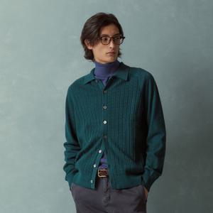 [정상가 299000원] 코튼 케이블 폴로 가디건 (그린) (BBWCMMF302)