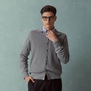 [정상가 299000원] 코튼 케이블 폴로 가디건 (그레이) (BBWCMMF302)