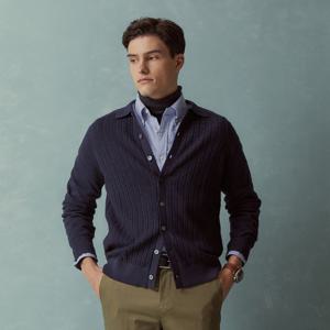 [정상가 299000원] 코튼 케이블 폴로 가디건 (네이비) (BBWCMMF302)