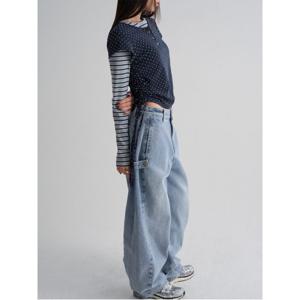 [11/8 무료반품] 도트 레이어드 저지탑  네이비