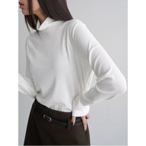 [11/8 무료반품] 골지 터틀넥 긴소매 티셔츠  화이트