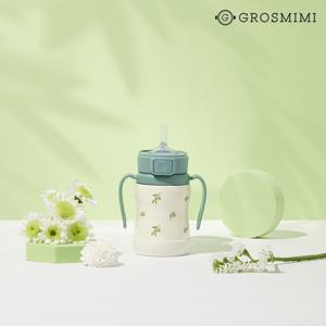 스테인리스 빨대컵 유아컵 아기물병 올리브 200ml