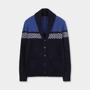 [정상가 390000원] 스키 패턴 숄가디건 (블루) (BBWCMF4558MEW)