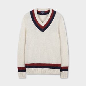 [정상가 199000원] 테니스 V넥 스웨터 (아이보리) (BBWNMF4521BEF)