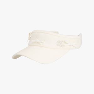 여성 레더 리본 바이저 (크림)