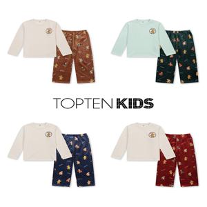 MKF4UI3912 탑텐키즈 공용 벨로아 라운지 셋업 패밀리