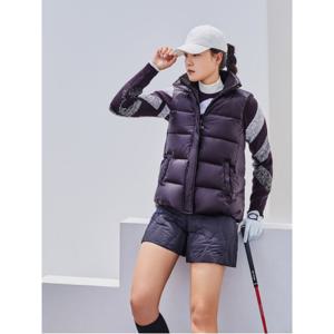 (BJ4X36A14Z)여성 A라인 중힙 다운 베스트 - 와인