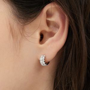 에센스 실버(W) 모이사나이트 더블 원터치 귀걸이 HL4E54405W9XXX