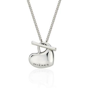 페블 하트 실버(W) T바 목걸이 S HL6N53610W9600