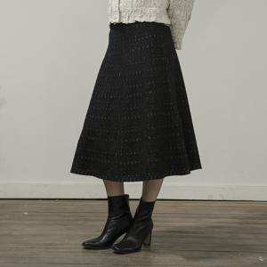 [최초가 118000원] 트위드 A라인 니트 밴딩 스커트_YJ10WRKSK03