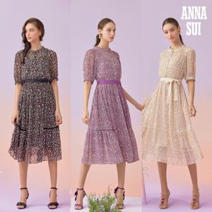 [최초가 99000원] ANNA SUI 로맨틱 파라다이스 쉬폰 원피스+이너슬립 2종