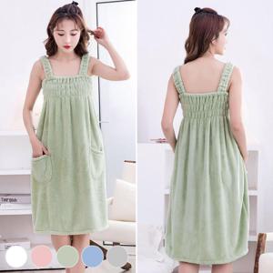 여성 밴딩 극세사 포켓 나시원피스 샤워가운