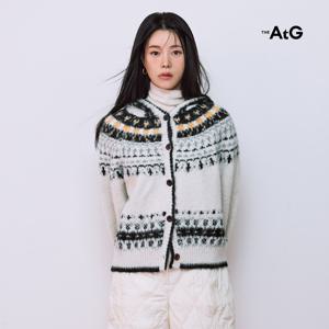 더엣지 25FW 울혼방 노르딕 후드 니트자켓