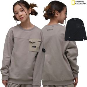 [내셔널지오그래픽키즈] 어드벤처 우븐포켓 맨투맨 기모 K234USW220