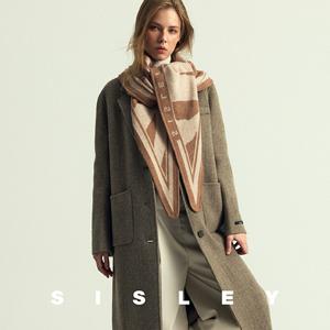 [SISLEY]시슬리 정품 25FW 메리노 울캐시100% 숄 +소가죽벨트