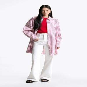 여성 오버사이즈 미니 스트라이프 셔츠 원피스 T32F6WOP10TWT1