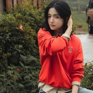 여성 코숏 소프트테리 그래픽 맨투맨 티셔츠 PHF4TR2210