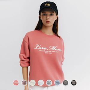 324930 여 브러시드 테리 크루넥