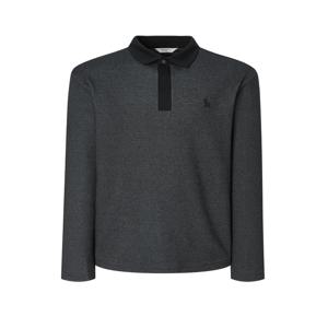 헤지스 골프 남성 [[24FW]] WPTS4D752BK [스테디셀러]로고 긴팔 폴로 티셔츠 (MELANGE BLACK)