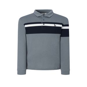 헤지스 골프 남성 WPTS4D702G2 [스테디셀러]로고 스트라이프 긴팔 폴로 티셔츠 (GRAY)