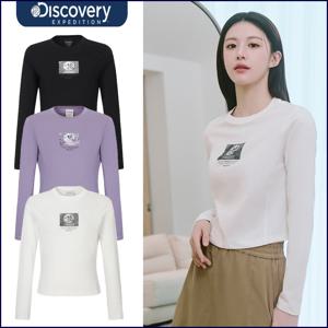 디스커버리 25FW가을신상 여성 고윤정 세미크롭 슬림핏 긴팔티셔츠 DWRL41054