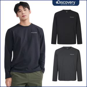 디스커버리 25FW 가을신상 남성 그래핀 그리드 플리스 긴팔티 DMRL3E054
