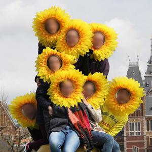 해바라기 가면 소품 파티 체육대회 얼굴 꽃 생일파티소품 인싸 할로윈복장 단체