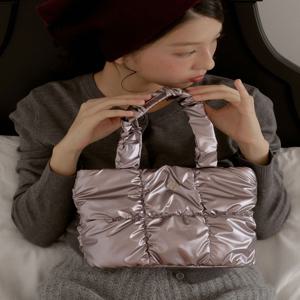 로지 셔링 패딩 토트백 (3col)