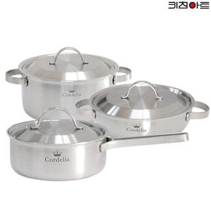 코델리아 인덕션냄비 통5중 304스텐 냄비세트 3종B 편18+양20+전24