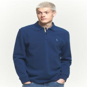 남성 [[24FW]] HZTS4D431B3 [아이코닉] 블루 긴팔 피케 카라 티셔츠