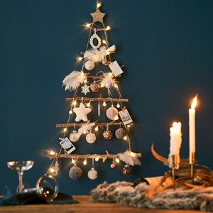 크리스마스 벽트리 나무트리 벽트리 꾸미기 전구 오너먼트 풀세트 엔젤 M