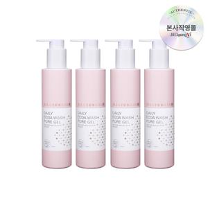 여성청결제 데일리 에코아워시 퓨어 젤 200ml*4 + 마음생리대 팬티라이너 20개입