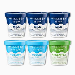 제주 성이시돌 목장 젤라또 6개 Set (우유3+요거트2+녹차1)