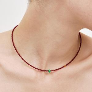 [강민아 착용][단독] color jade bead necklace