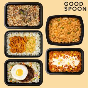 굿스푼 볶음밥 도시락 간편식 5종 5팩 김치 짜장 베이컨 고추잡채 냉동 배달 식단