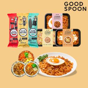 곤약볶음밥 3종+곤약 현미 김밥 3종 6팩 혼합 세트 간편 저당 냉동 식단