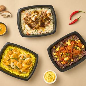 굿스푼 양많은 점보 도시락 3종 6팩 푸팟퐁 치킨 커리 오징어 제육덮밥 떡갈비 1주 식단