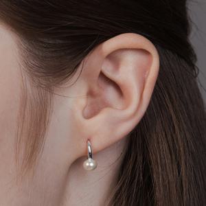[박시은, 예원 착용][sv925] freshwater pearl hook earring