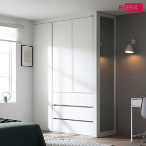 버클리 작은방 붙박이장 3단서랍형화이트 하이그로시 1501~1700mm