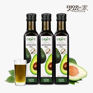 뉴질랜드 그로브 엑스트라버진 아보카도오일 250ml x 3병 냉압착 아보카도유