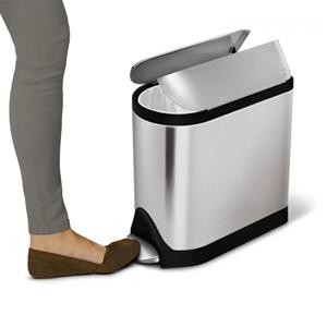 [Simplehuman]  디럭스 버터플라이 페달 휴지통_10L_실버 SPH-CW1899