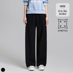 [브리치]  / (올데이슬랙스12탄) 밴딩 스판 일자 와이드 팬츠