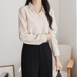 [브리치] 룰루제이 / 오피스룩 링클프리 찰랑 포켓 카라 블라우스 셔츠