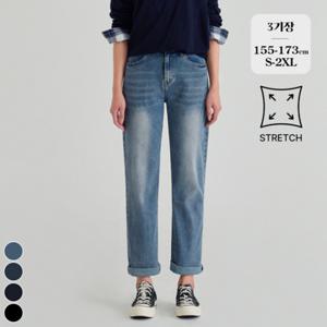 [브리치]  / (노컷진19탄) 여성 밴딩 워싱 스판 일자 배기핏 청바지